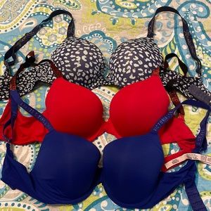 Lot of 3 Victoria’s Secret t-shirt push up bras